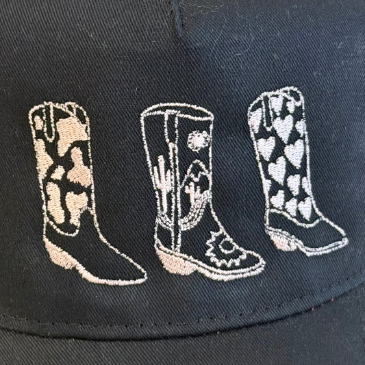 Cap Black/Pink Cowboy Boots