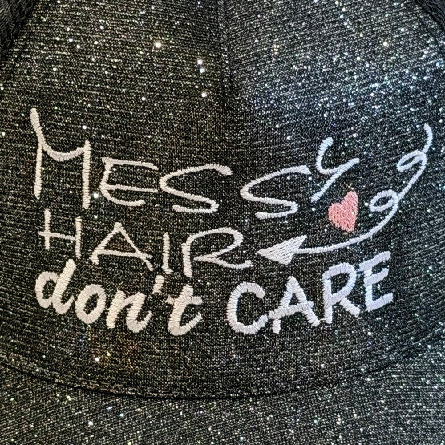 Sparkle Cap Black „Messy Hair don’t  CARE“