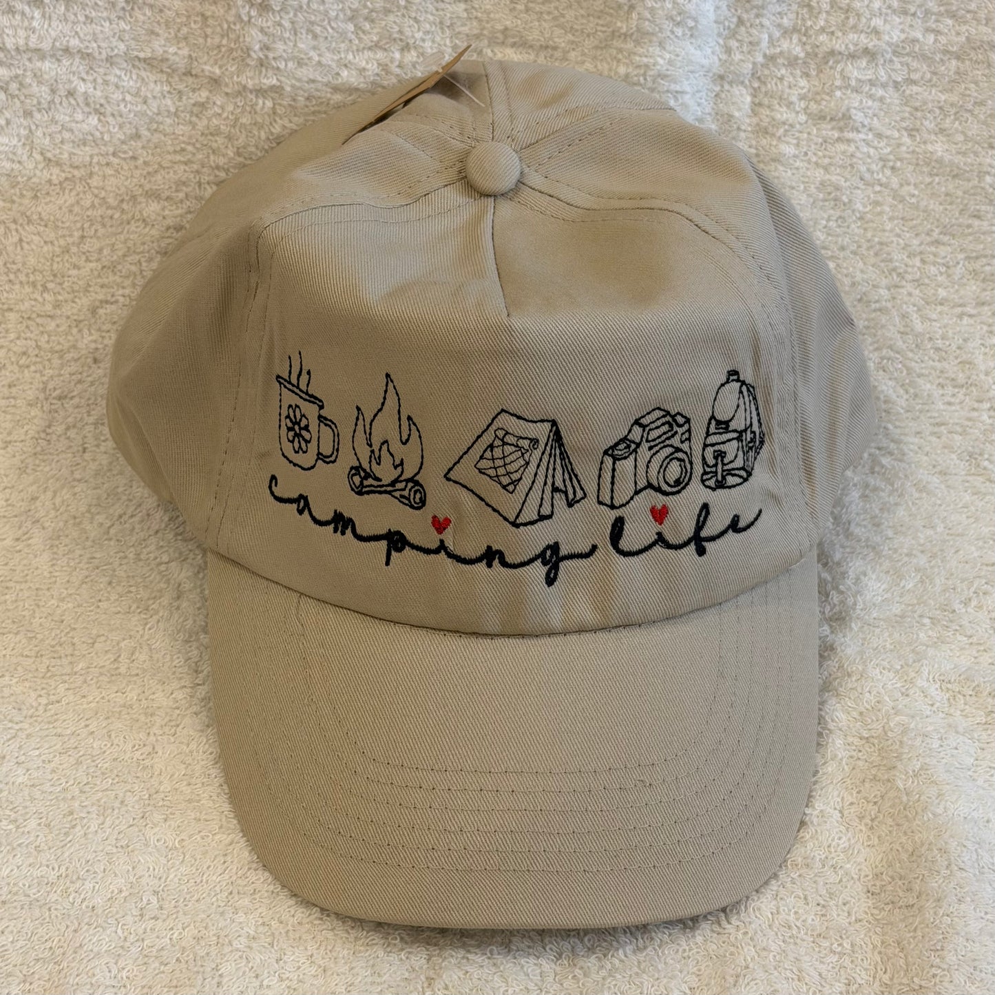 Cap beige "camping life"