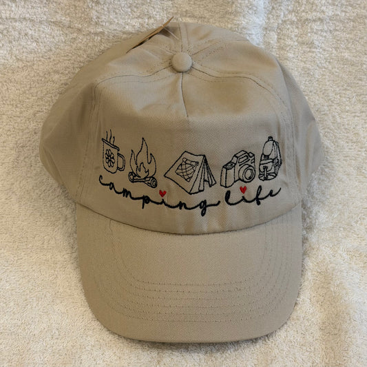Cap beige "camping life"