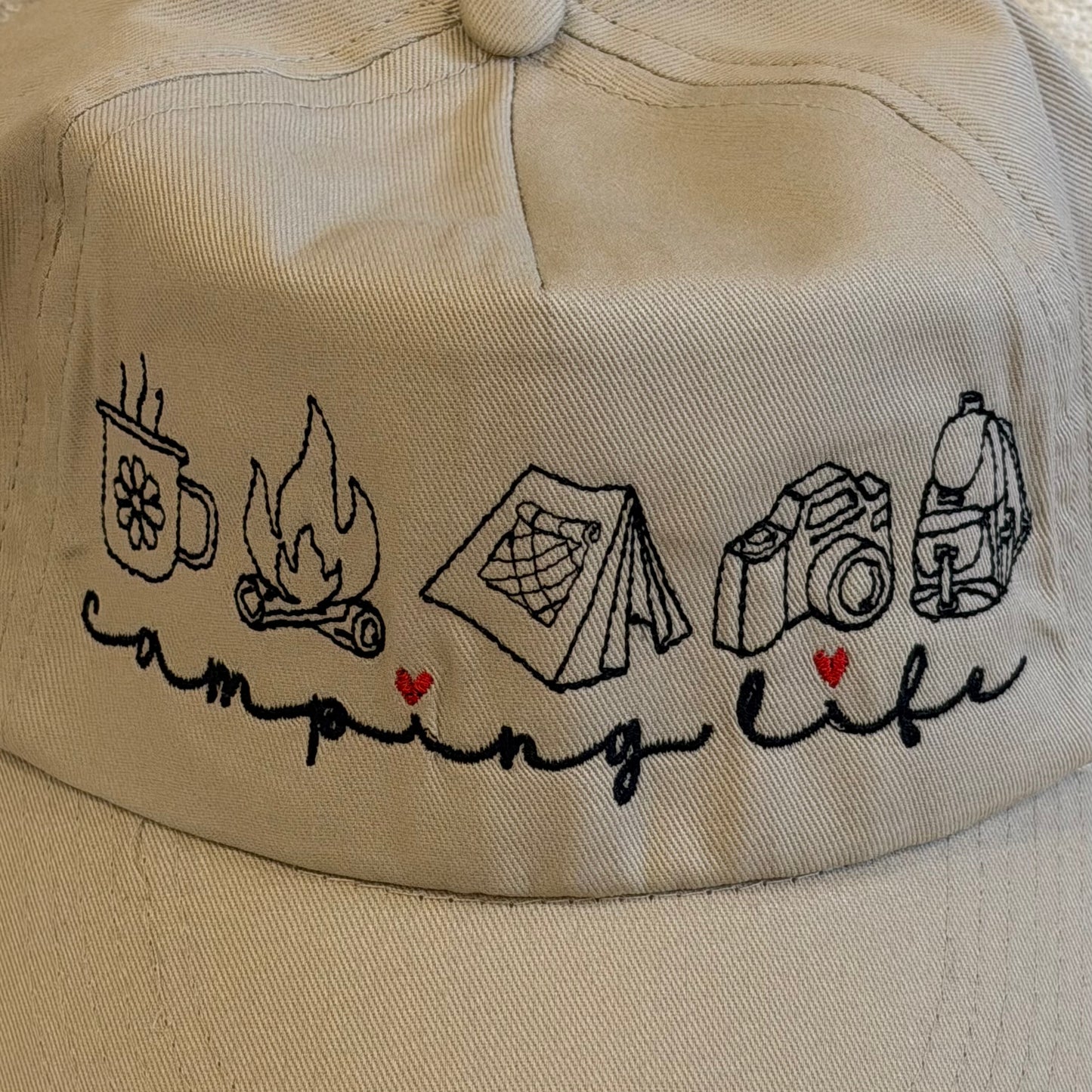 Cap beige "camping life"