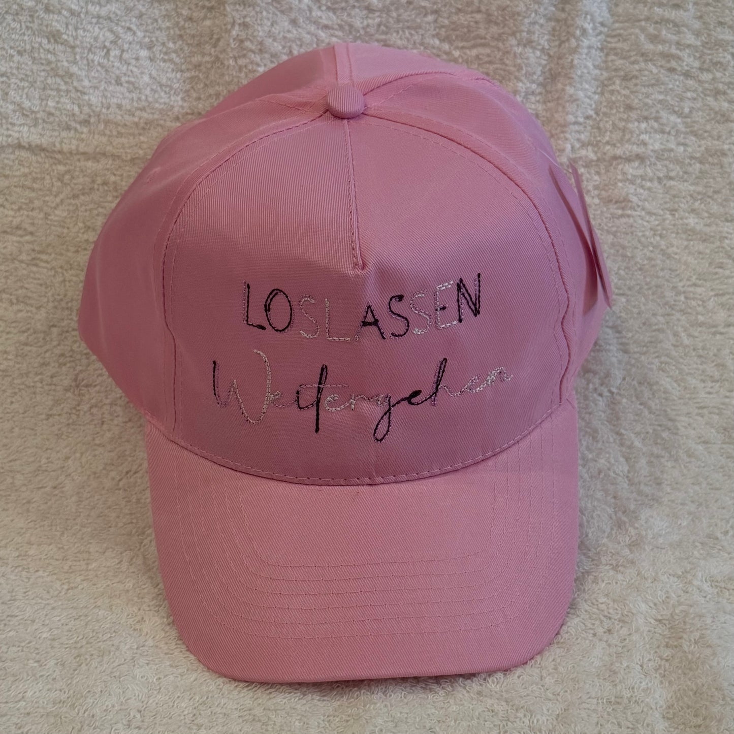 Cap pink "loslassen weitergehen"