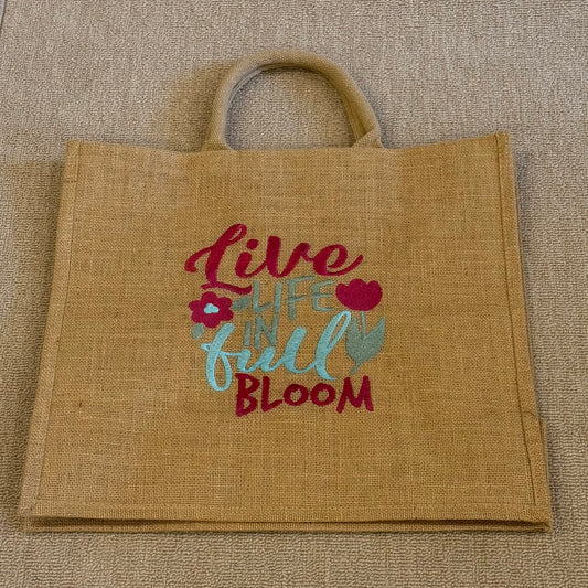 Jute Shopper "Full Bloom"