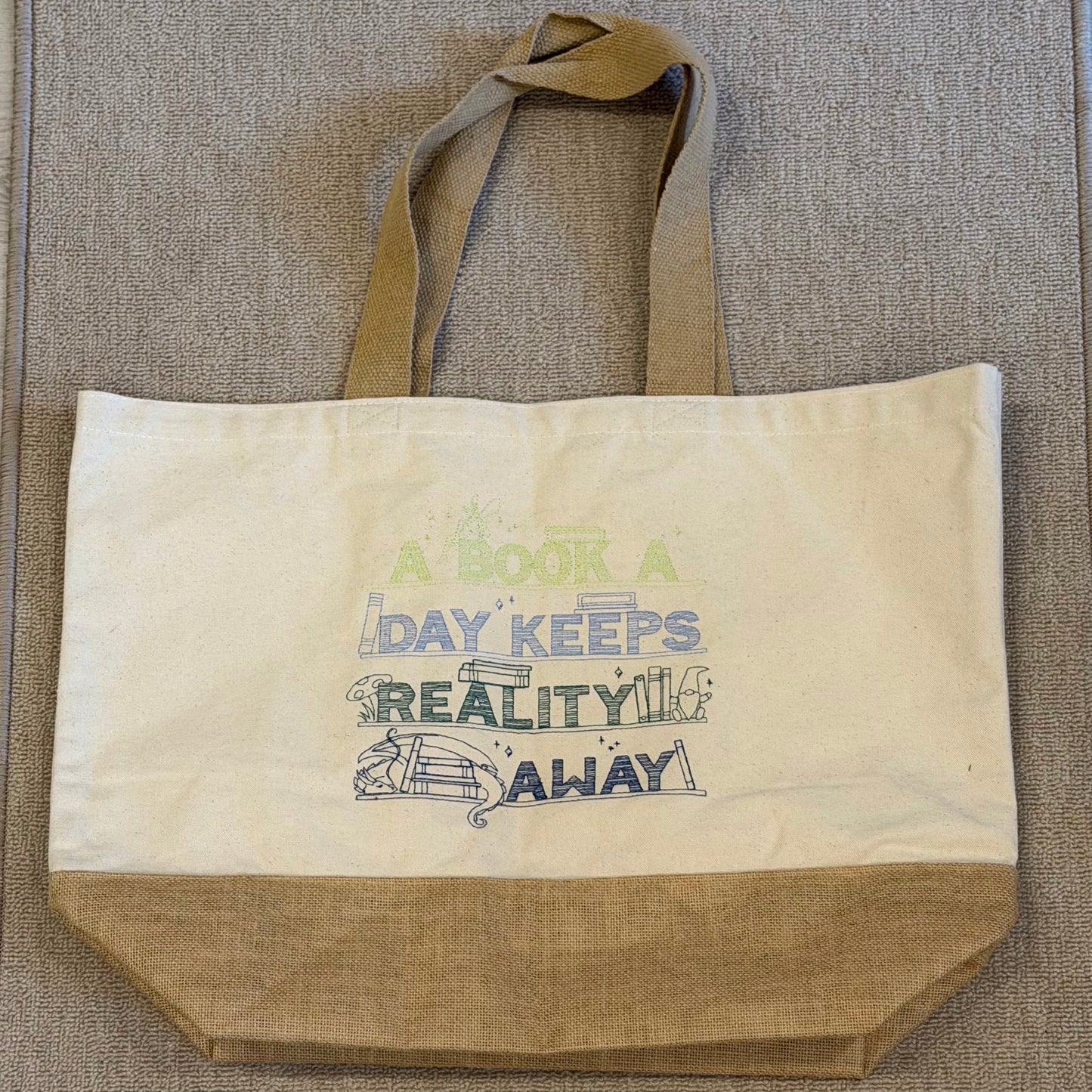 Canvas Shopper "a book a day"