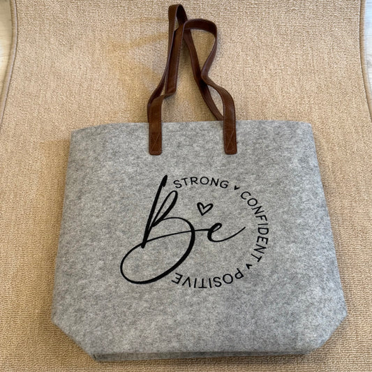 Filz Shopper "be strong confident positive"